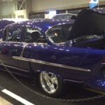 blue car at car show